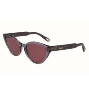 Chloe Willow 55 mm Cat Eye Sunglasses Black with purple lenses
